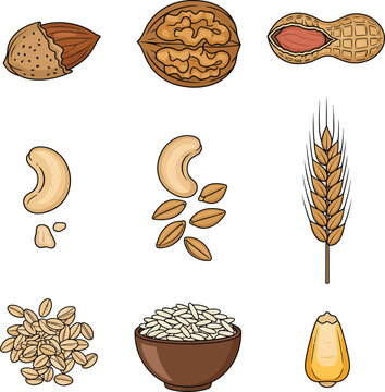 Pile of raw oat grains as a healthy organic breakfast cereal ingredient