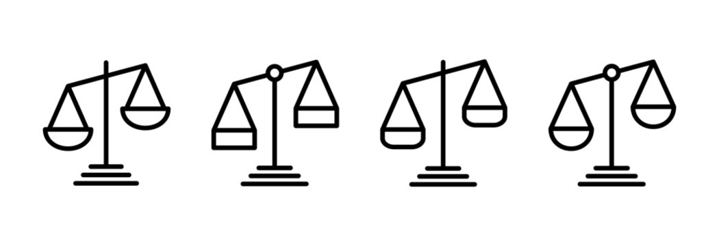 Scales icon symbol for apps and websites. Law scale icon. Justice sign and symbol