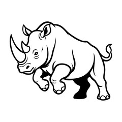 Fototapeta premium Rhino Illustration Character Vector Logo Template