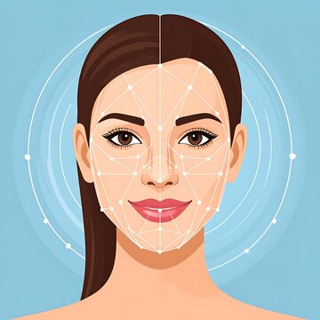 Woman face beauty skincare illustration.