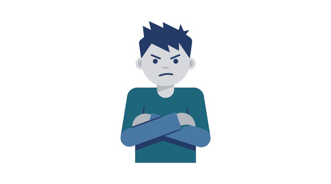 Angry man with crossed arms