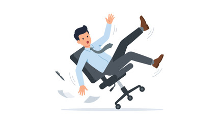 Fototapeta premium Man falling off office chair