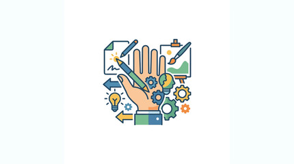 Creative Process Hand Icon Illustration © lolong