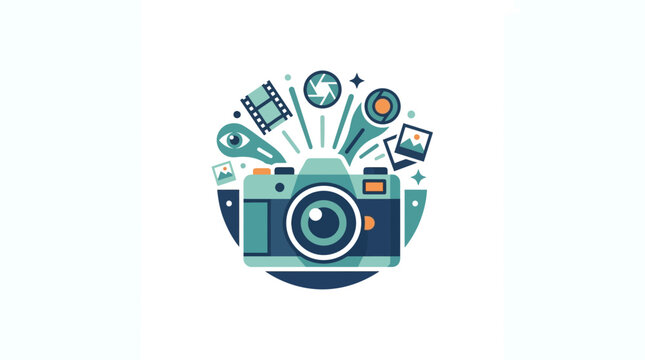 Creative Photography Concept Illustration with Camera Icons