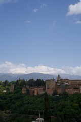 Naklejka premium The Alhambra with Snow-Capped Sierra Nevada Mountains in Granada