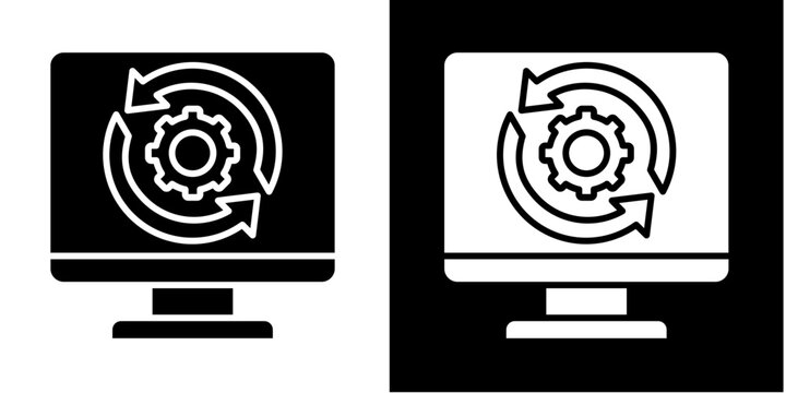 Process Improvement Icon Set White Glyph Style Collection