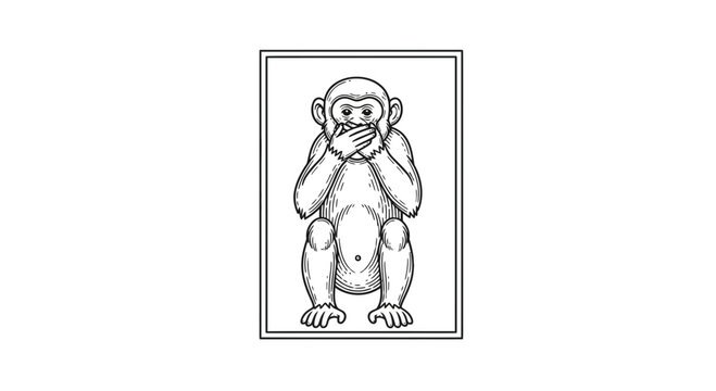 Three Wise Monkeys Illustration: See No Evil, Hear No Evil, Speak No Evil