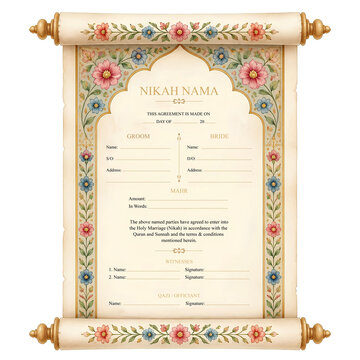 Nikah Nama Islamic Marriage Certificate Template