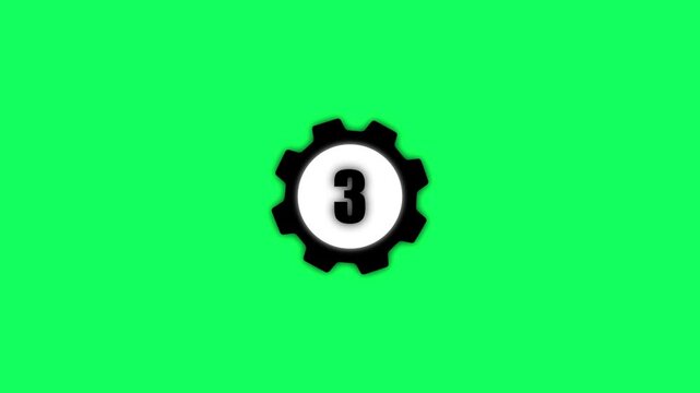 Countdown setting icon 5s-0 animation blue background.