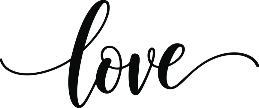 Elegant calligraphy love typography design