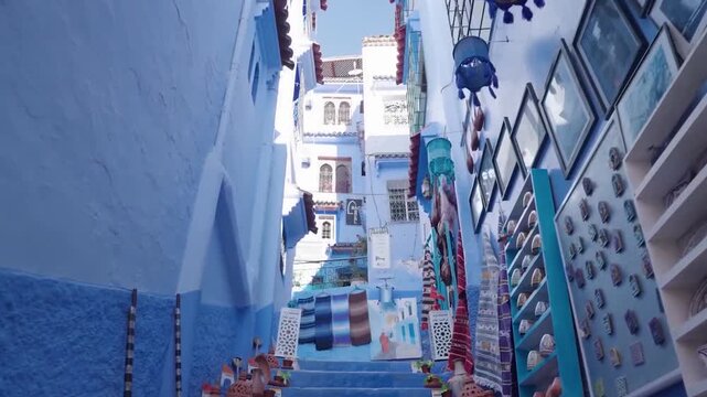 Blue Alleyway in Chefchaouen, Morocco