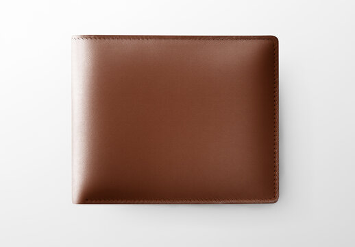 Elegant Brown Leather Wallet Mockup Accessory PSD