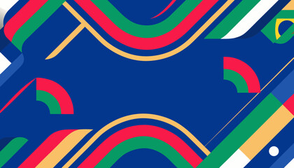 Abstract Geometric Football Tournament Background, Global Soccer Championship Banner © Jason
