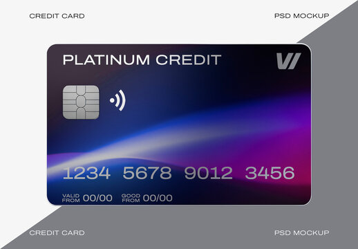 Realistic Credit Card Mockup Design PSD