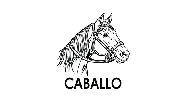 Black and white horse head drawing.