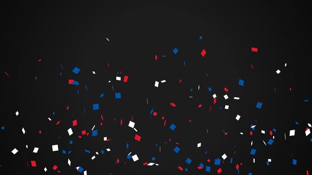 Animated confetti spraying upwards in blue, red, and white colors is perfect for American independence day prayers