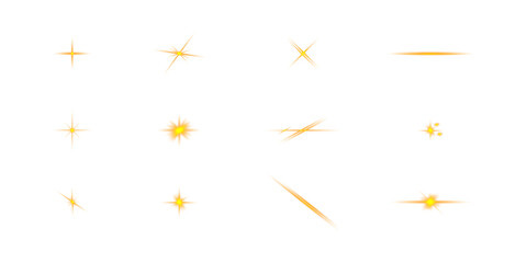 Obraz premium Golden light burst effects for photo and video editing