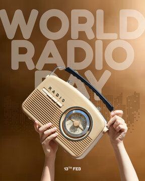 Brown and Beige Retro Playful World Radio Day