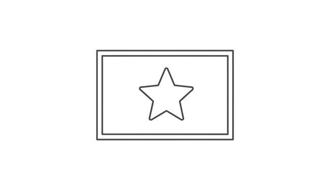 Simple Star Icon on Rectangular Background, Minimalist Graphic Element