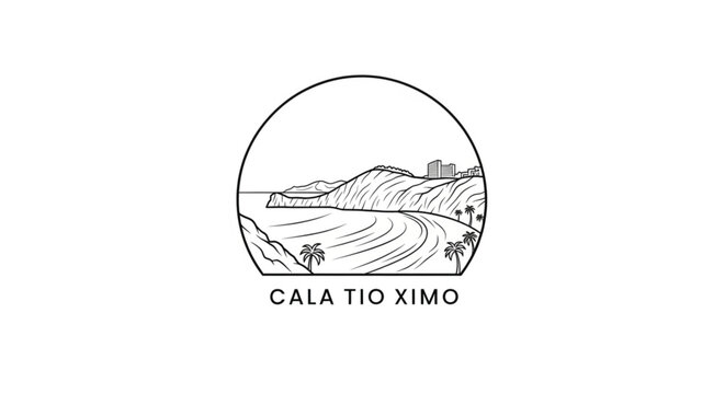 Cala Tio Ximo landscape logo design.