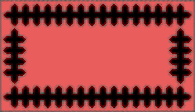 Abstract Geometric Border Frame with Repeating Pattern on Coral Background