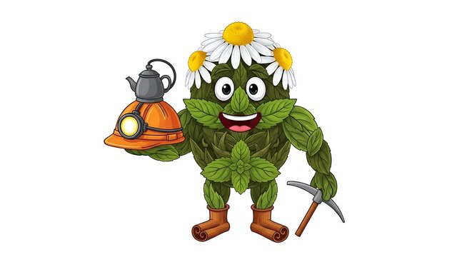 Cartoon green monster holding a pumpkin lantern.