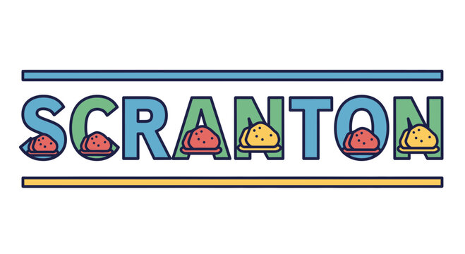Scranton Text Logo with Food Icons