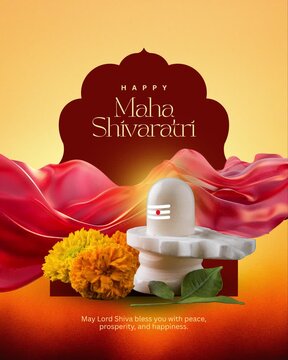 Red and Yellow Elegant Maha Shivaratri