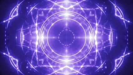 Obraz premium Ethereal glowing purple kaleidoscope pattern radiating light and energy for a sense of mystical wonder