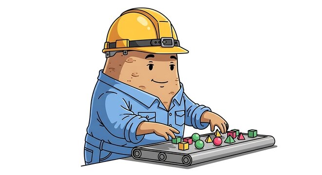 Construction worker operating mini excavator.