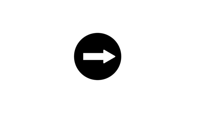 Left right directional red arrow animation. Arrow keys pointing left-right isolated on black background. Social media scroll arrow animation buttons