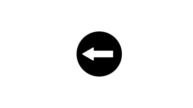 Left right directional red arrow animation. Arrow keys pointing left-right isolated on black background. Social media scroll arrow animation buttons