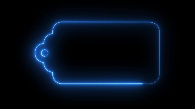 Neon glowing price tag frame with animated loading border for e-commerce and sales promotions label
