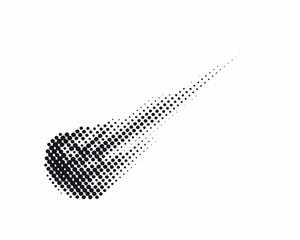 Black Dotted Meteorite Flying on White Background © King