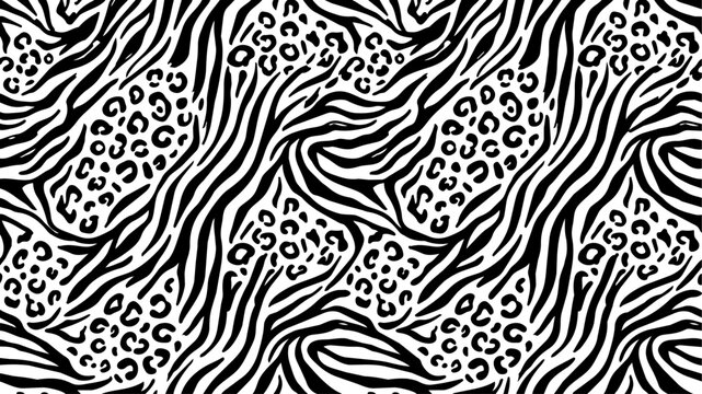Black and White Animal Print Pattern Zebra Leopard Texture