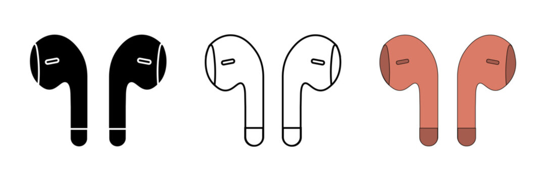Headset bluetooth set icon on white background