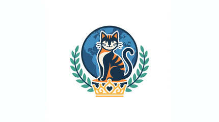 Royal Cat Emblem with Globe and Laurel Wreath © Alvero Wijaya