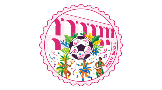 Arcos da Lapa emblem with soccer ball and dancers.