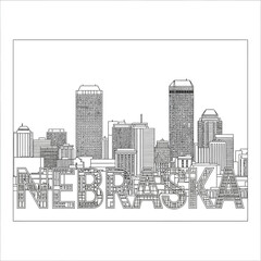Obraz premium Nebraska Cityscape Sketch