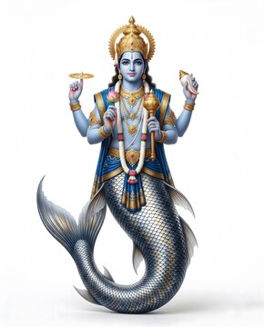Matsya avatar of lord vishnu divine fish incarnation hindu mythology art