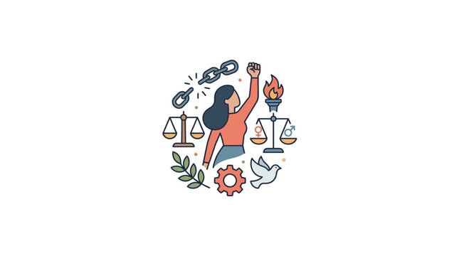 Woman empowerment and gender equality concept illustration