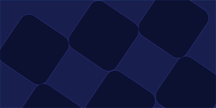 Abstract Dark Blue Rounded Square Seamless Pattern Background