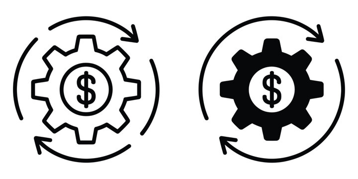 Costs optimization icon representing expense reduction, budget efficiency, financial planning, and business resource management