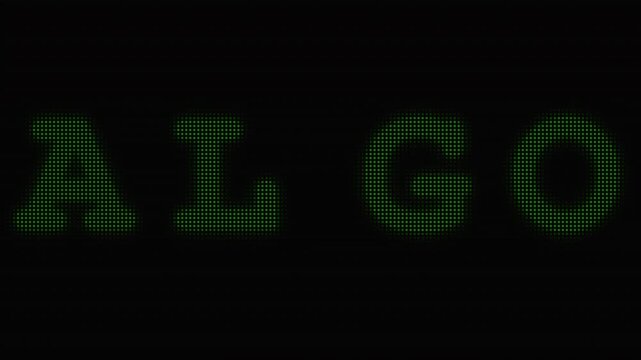 Animated typographic Green goal text on black background.