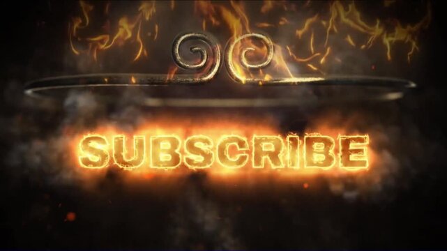 Glowing subscribe button with fire