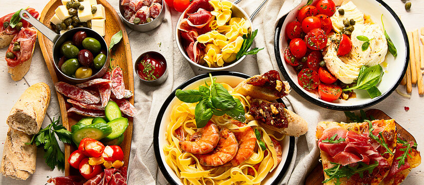 Concepts of Italian food. Italian cuisine