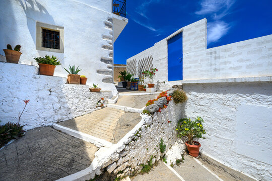 Beautiful and colorful Greece old street