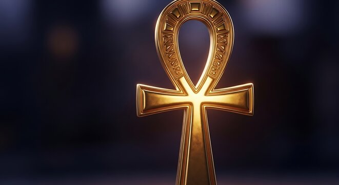 Golden ankh symbol of life ancient egypt