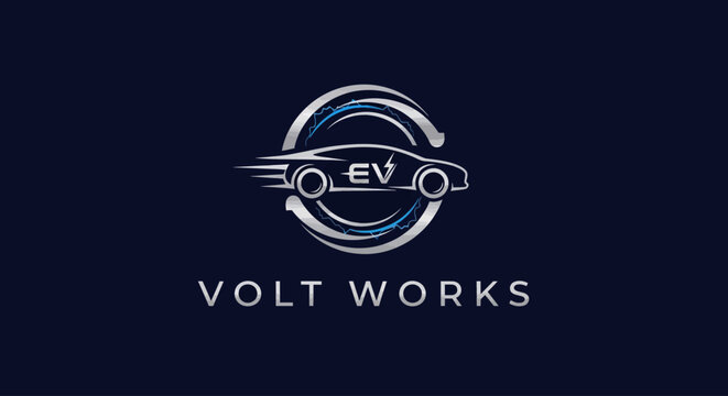 Electric vehicle charging station logo design.