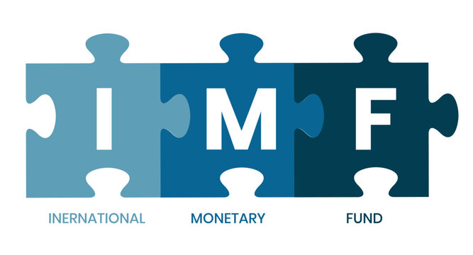 IMF - International Monetary Fund acronym. business concept background. vector illustration concept with keywords and icons. lettering illustration with icons for web banner, flyer, landing page